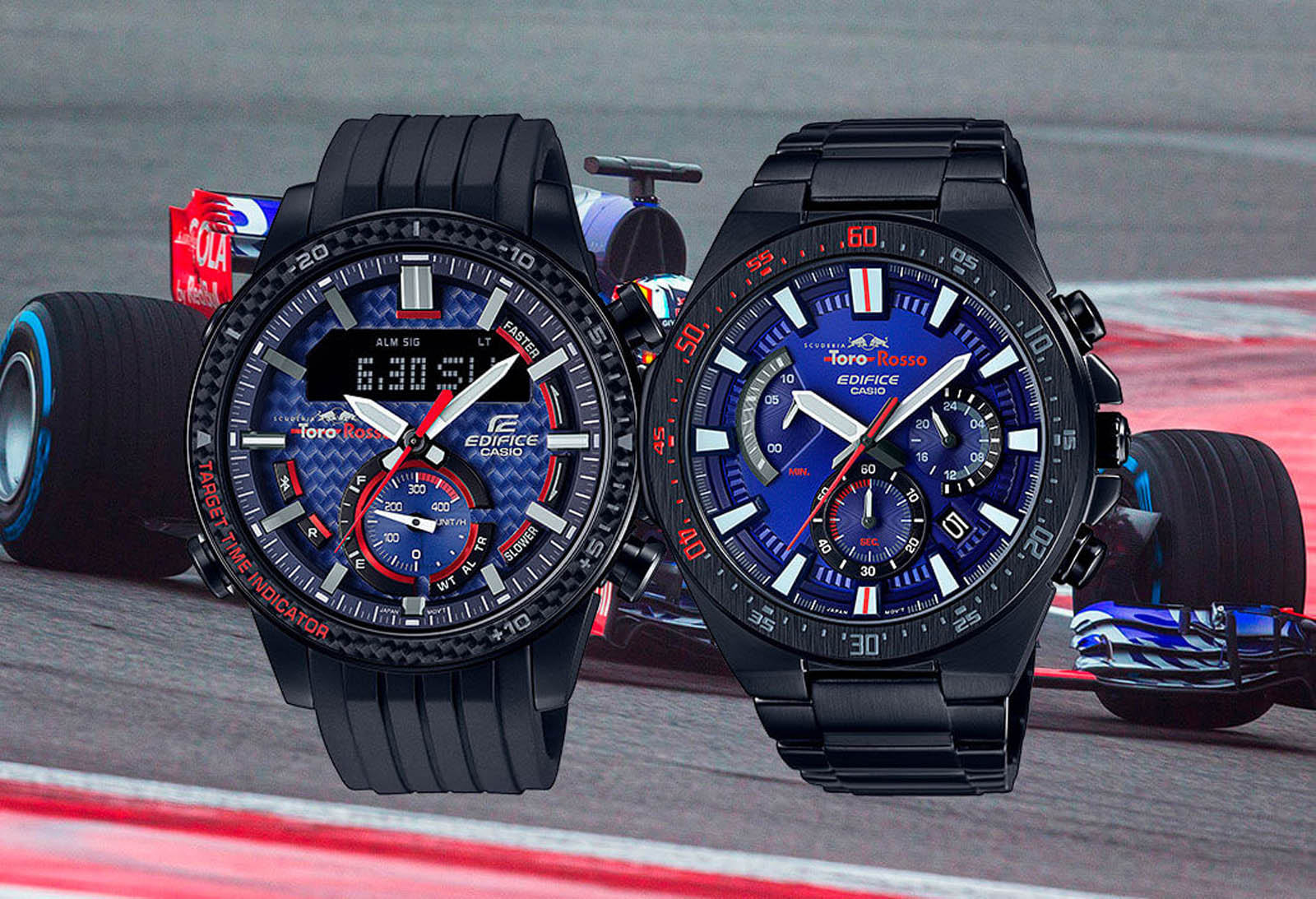 casio edifice men's toro rosso ip steel bracelet watch
