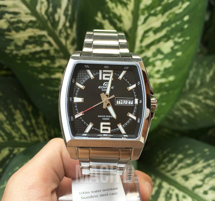 Casio Edifice EFR-100D-1AVDF Men Black Dial Stainless Steel Strap Machtwatch