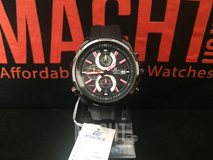 Casio Edifice Illuminator EFR-536PB-1A3VDF Chronograph Men Black Dial Black Resin Strap Machtwatch