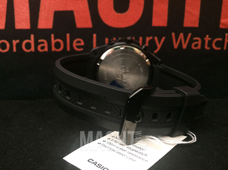 Casio Edifice Illuminator EFR-536PB-1A3VDF Chronograph Men Black Dial Black Resin Strap Machtwatch