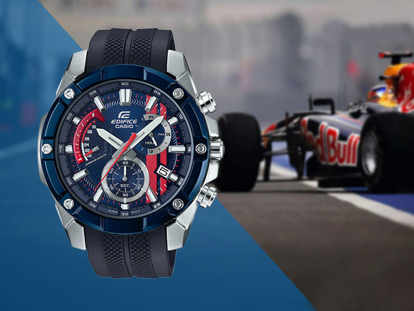 casio edifice men's toro rosso ip steel bracelet watch