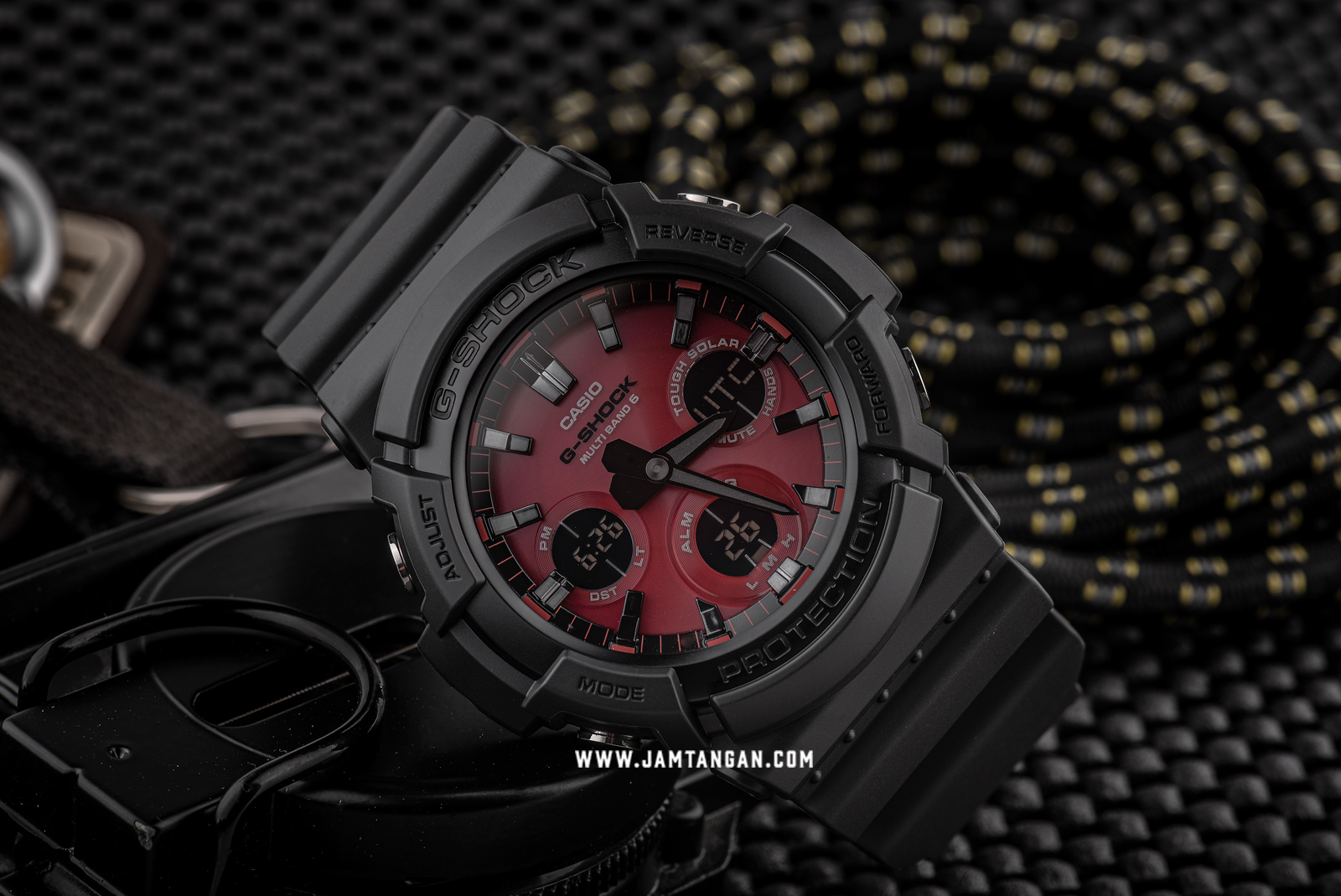 Casio G-Shock GAW-100AR-1AJF Adrenalin Red Digital Analog Dial Black Resin Strap Machtwatch