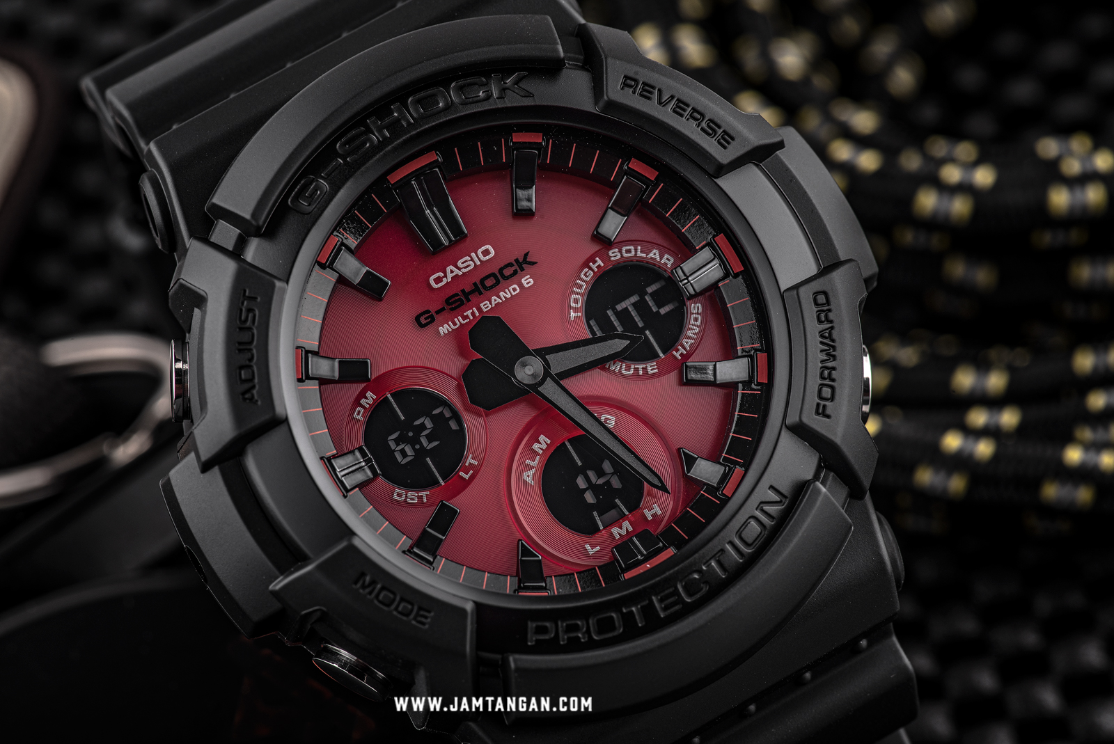Casio G-Shock GAW-100AR-1AJF Adrenalin Red Digital Analog Dial Black Resin Strap Machtwatch