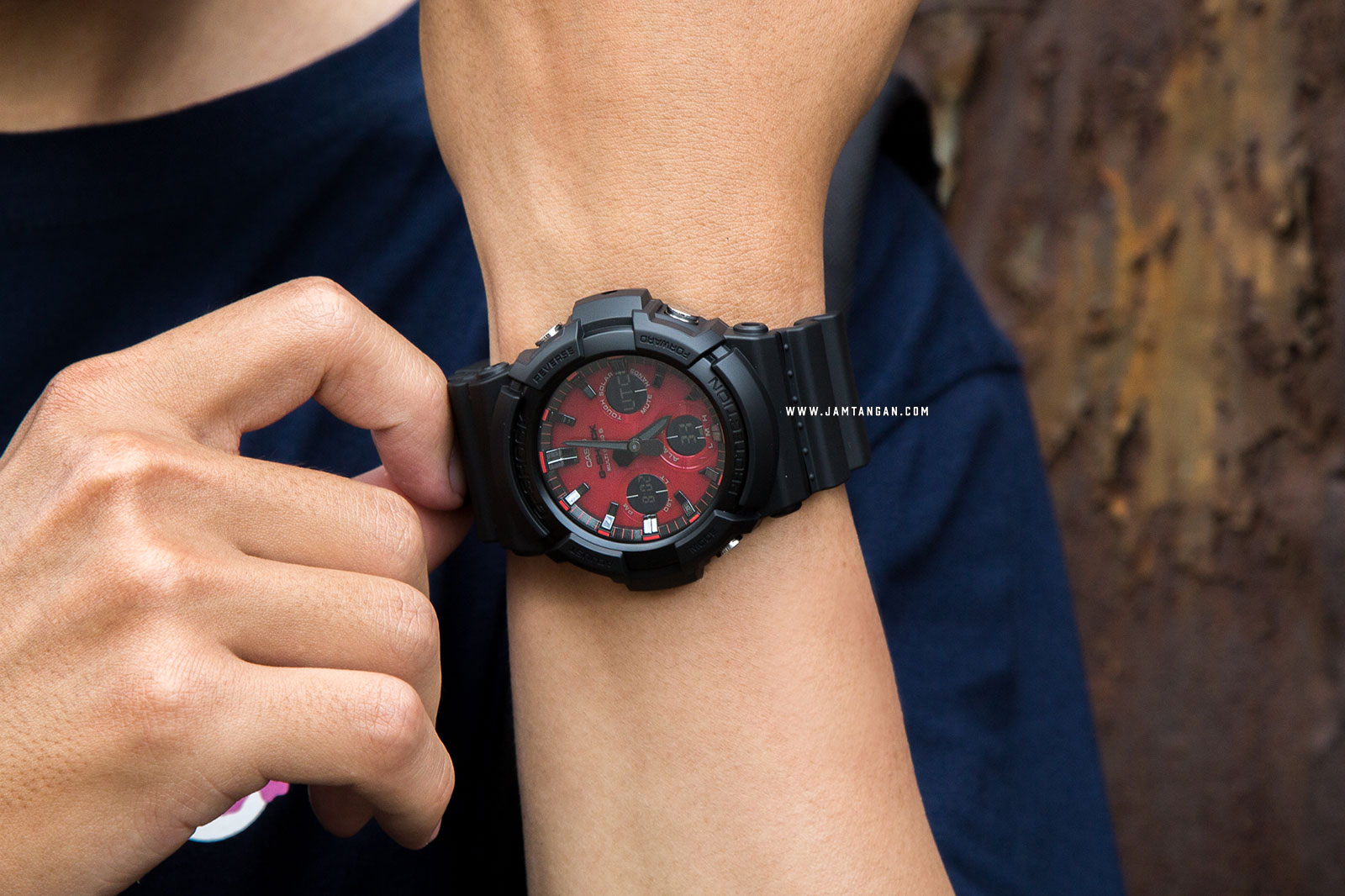 Casio G-Shock GAW-100AR-1AJF Adrenalin Red Digital Analog Dial Black Resin Strap Machtwatch