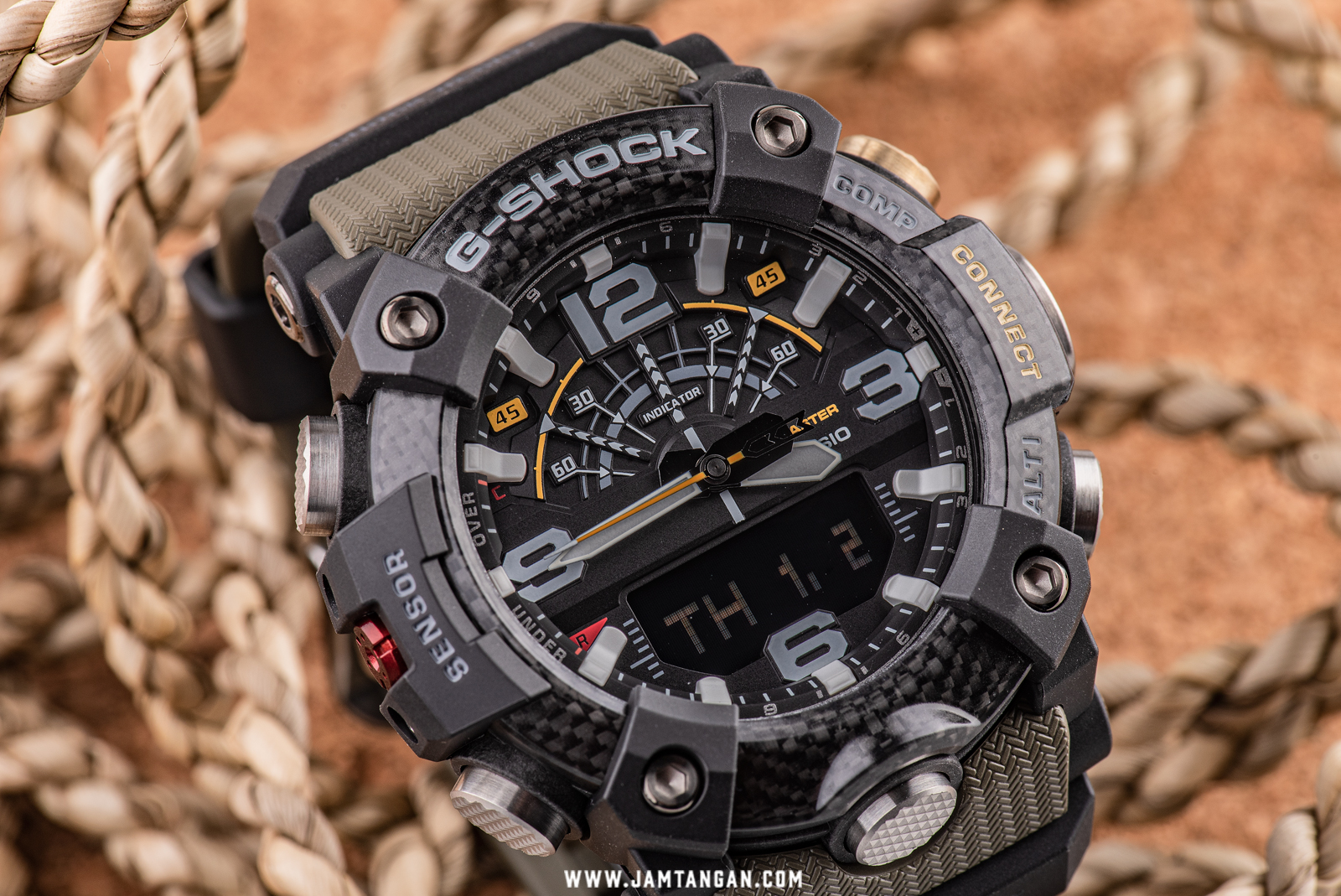 Casio G-Shock GG-B100-1A3JF Mudmaster Digital Analog Dial Green Olive Resin Strap Machtwatch