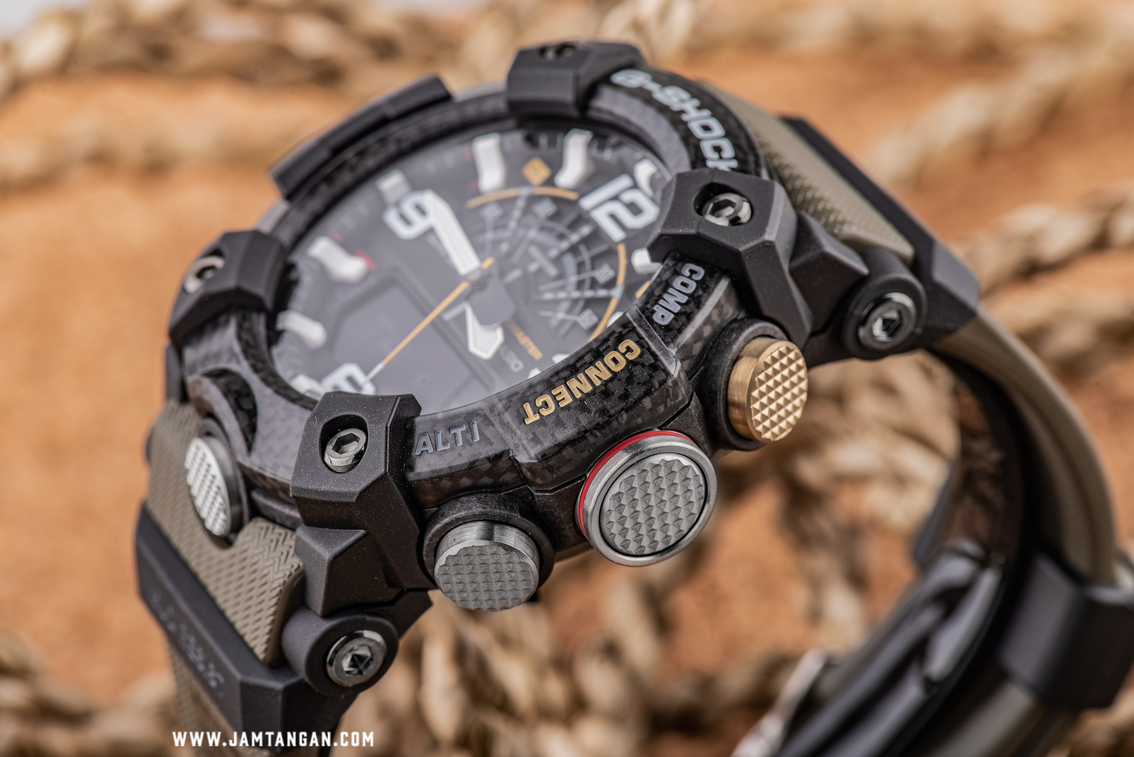 Casio G-Shock GG-B100-1A3JF Mudmaster Digital Analog Dial Green Olive Resin Strap Machtwatch