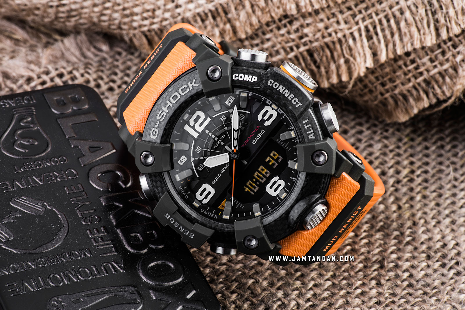 Casio G-Shock GG-B100-1A9JF Mudmaster Digital Analog Dial Orange Resin Strap Machtwatch