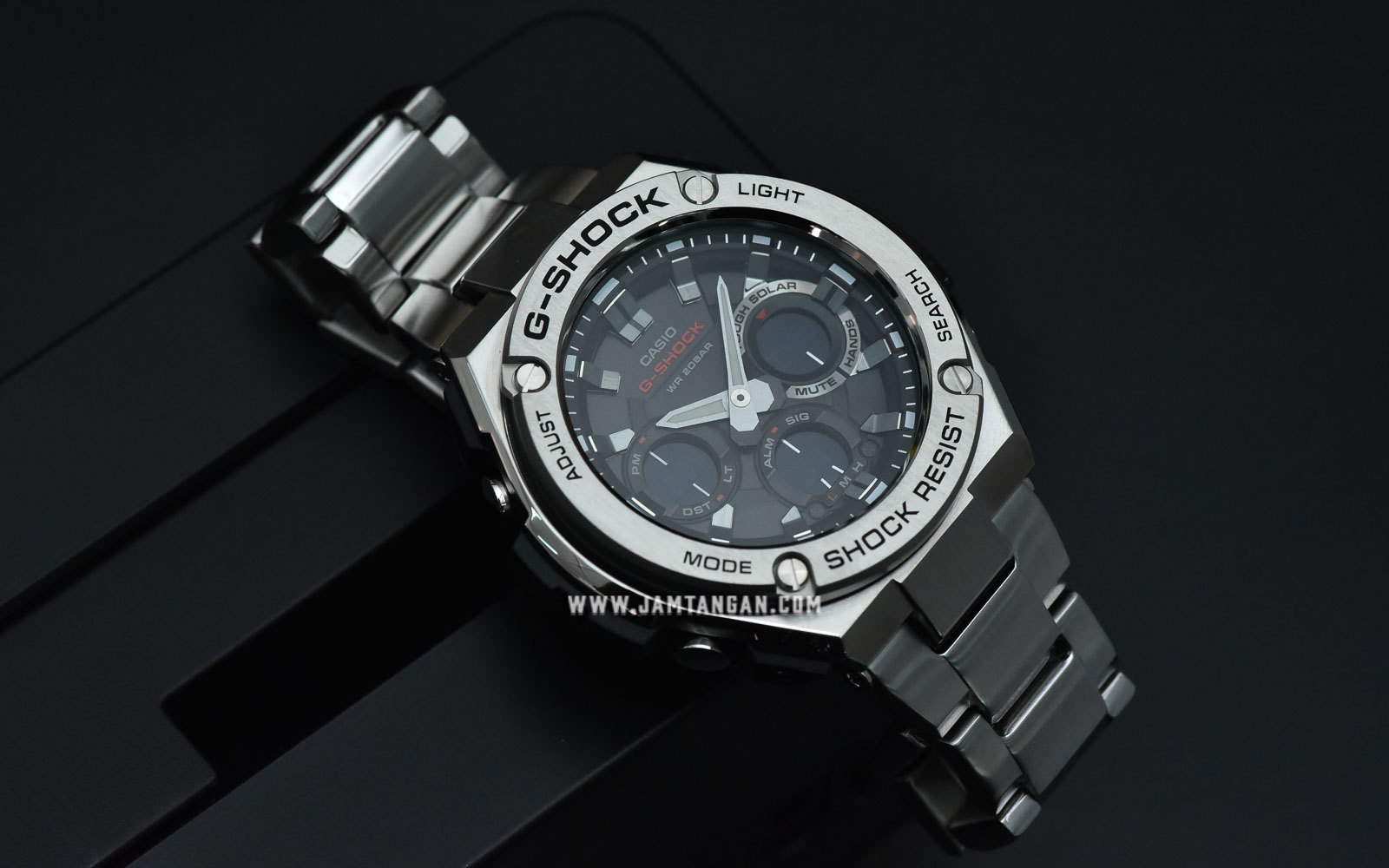 Casio G-Shock GST-S110D-1ADR Tough Solar Stainless Steel Band 200M Machtwatch