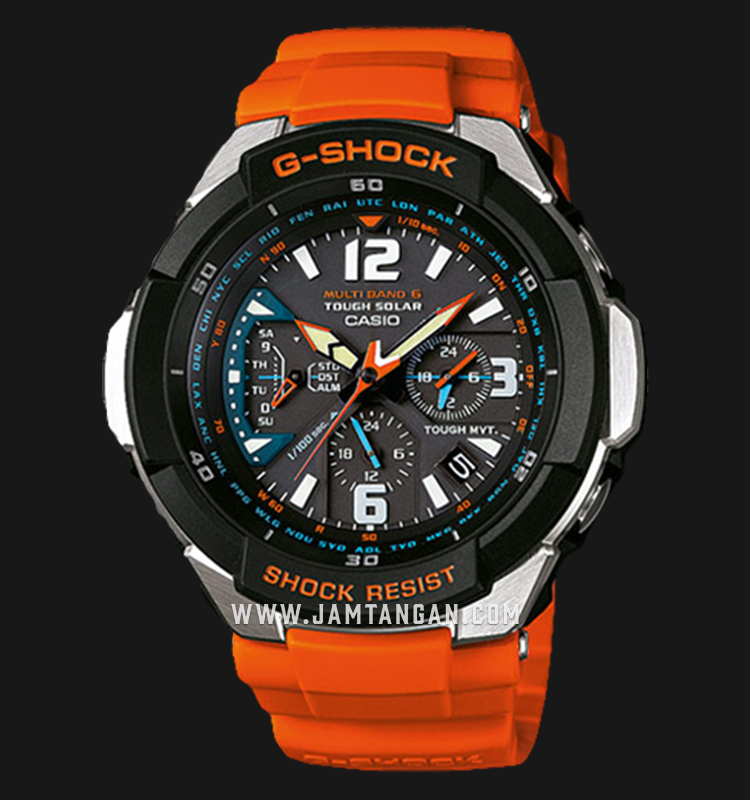 Casio G-Shock GW-3000M-4AER Gravitymaster Black Analog Dial Orange Resin  Strap | Jamtangan.com