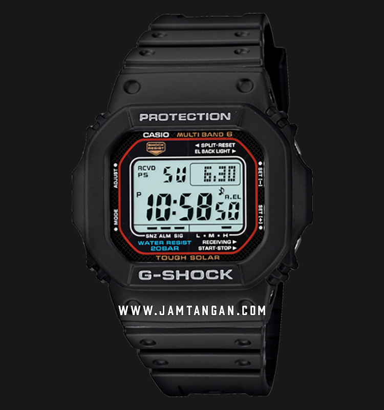 Casio G-Shock GW-M5610-1CF Multiband 6 Water Resistance 200M Black Resin  Strap | Jamtangan.com
