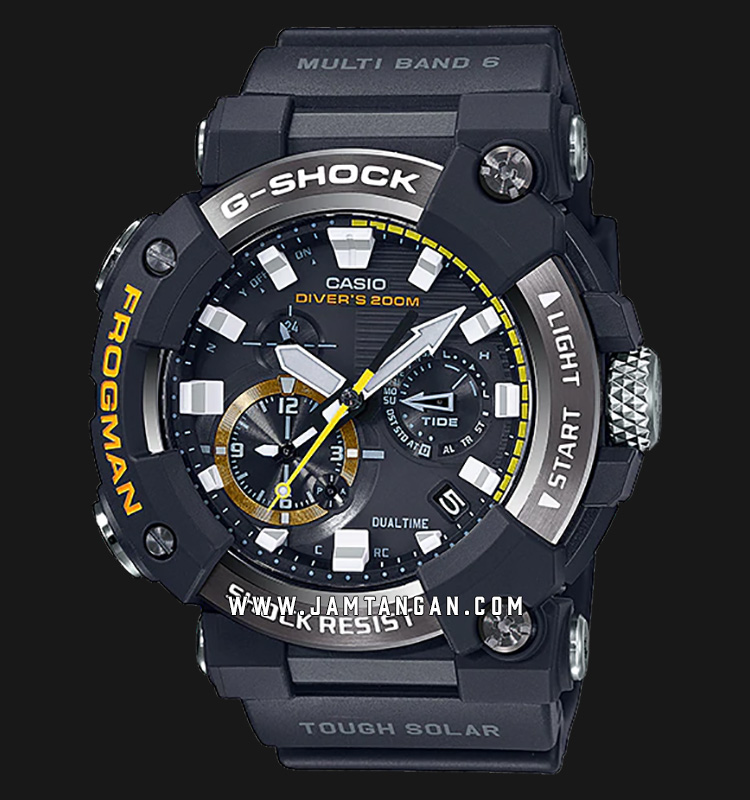 Casio G Shock Frogman Gwf A1000 1adr Tough Solar Black Digital Analog Dial Black Resin Strap Jamtangan Com