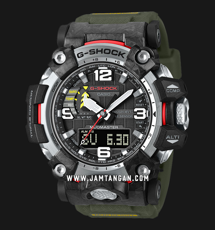 Casio G-Shock Mudmaster GWG-2000-1A3JF Tough Solar Digital Analog Dial  Green Resin Strap | Jamtangan.com