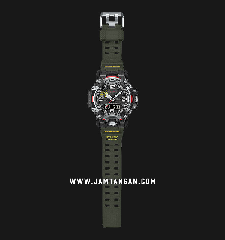 Casio G-Shock GWG-2000-1A3JF Mudmaster Tough Solar Digital Analog Dial Green Resin Strap 