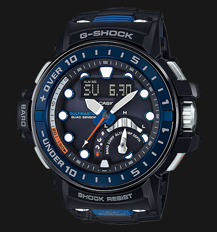 Casio G-Shock GULFMASTER GWN-Q1000-1ADR Blue Ion Plated | Jamtangan.com