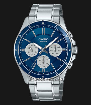CASIO MTP-1374D-2A3VDF OROLOGIO UOMO ACCIAIO BLU 43mm SOTTOCOSTO