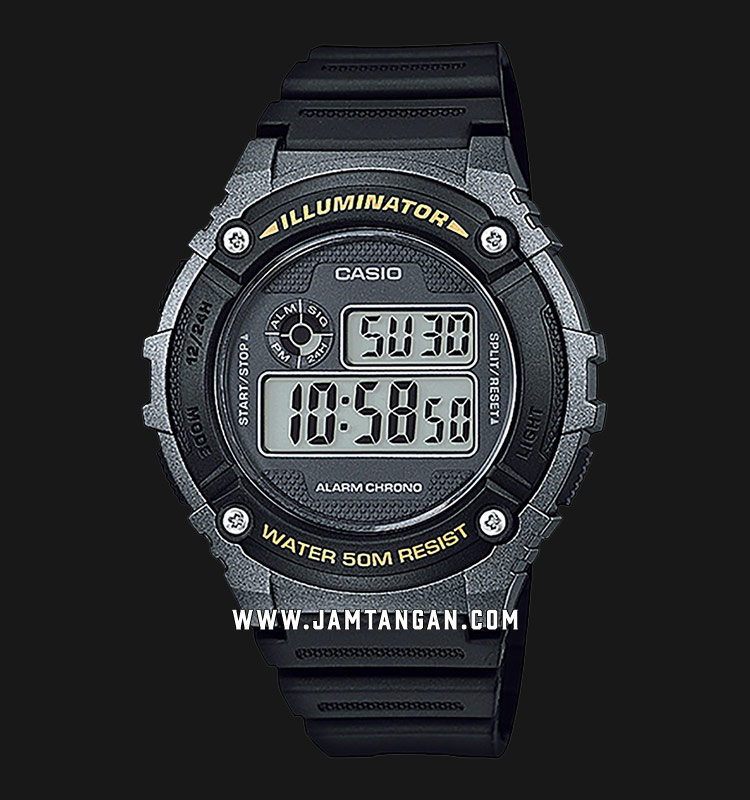 Casio W-216H-1BVDF - Digital - Resin Band | Jamtangan.com