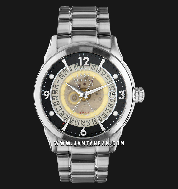 Cccp Sputnik 1 Cp 7001 11 Automatic Men Multi Color Skeleton Dial Stainless Steel Strap Jamtangan Com
