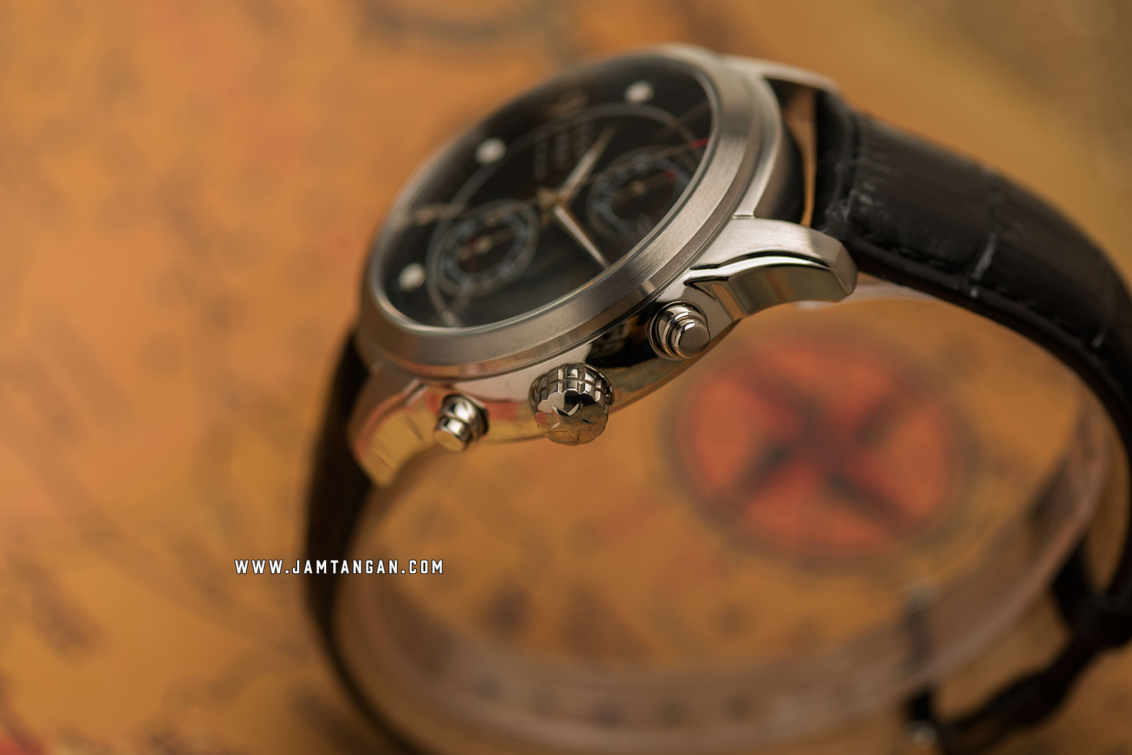 CCCP Sputnik 1 CP-7002-01 Chronograph Men Black Dial Black Leather Strap Special Edition Machtwatch