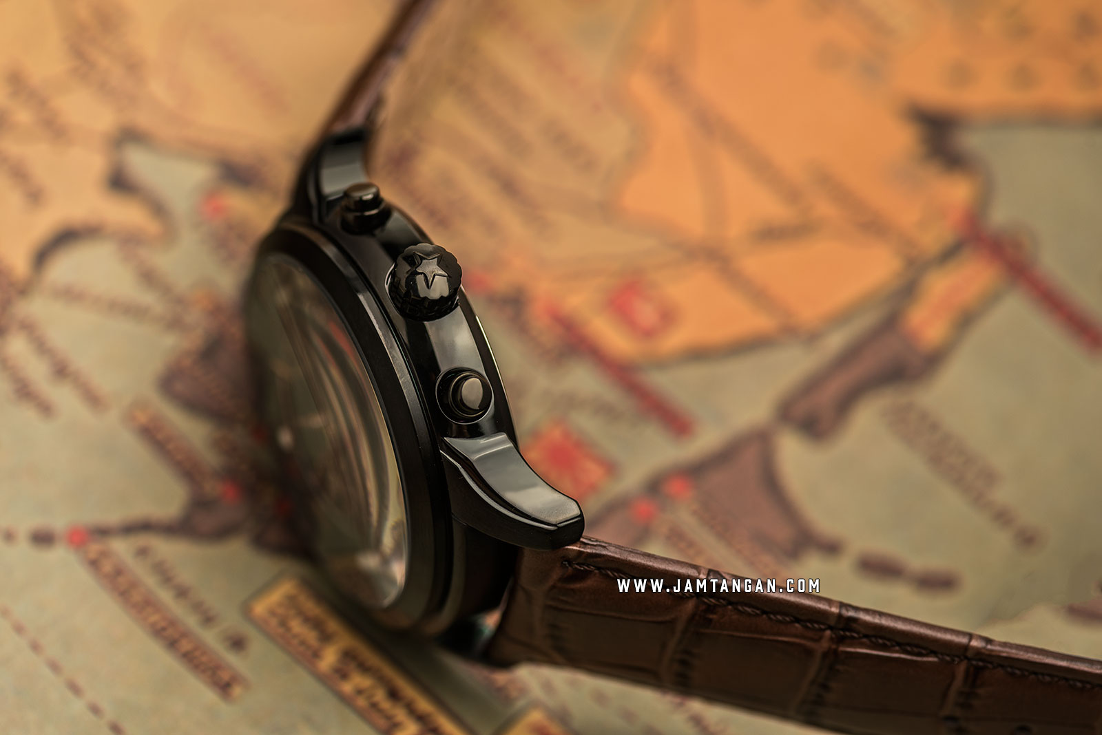 CCCP Sputnik 1 CP-7002-05 Chronograph Men Black Dial Black Leather Strap Special Edition Machtwatch