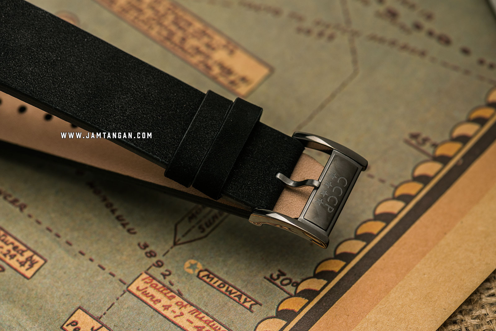 CCCP Shchuka CP-7033-06 Chronograph Men Black Dial Black Leather Strap Machtwatch