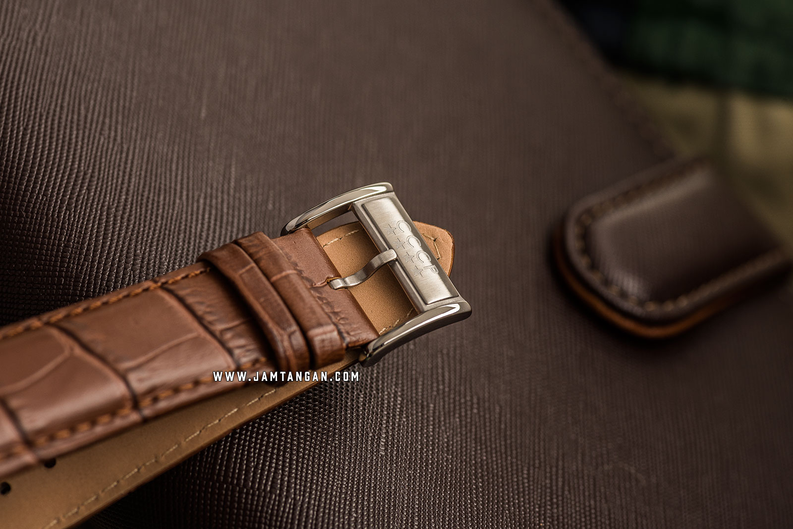 CCCP Balaklava CP-7038-05 Chronograph Men Champagne Dial Brown Leather Strap Machtwatch