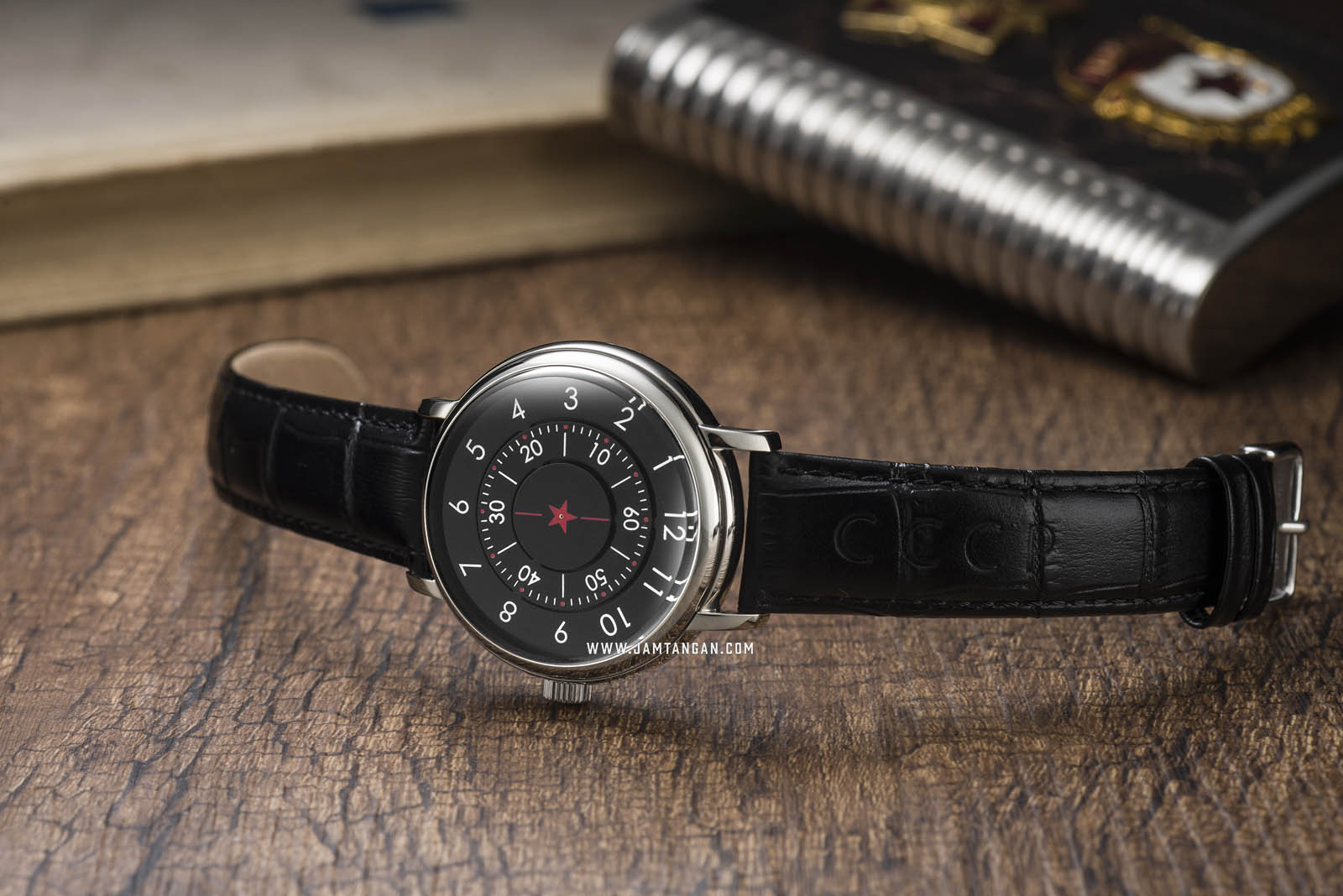 CCCP Aleksandrov CP-7042-01 Automatic Black Dial Black Leather Strap Machtwatch
