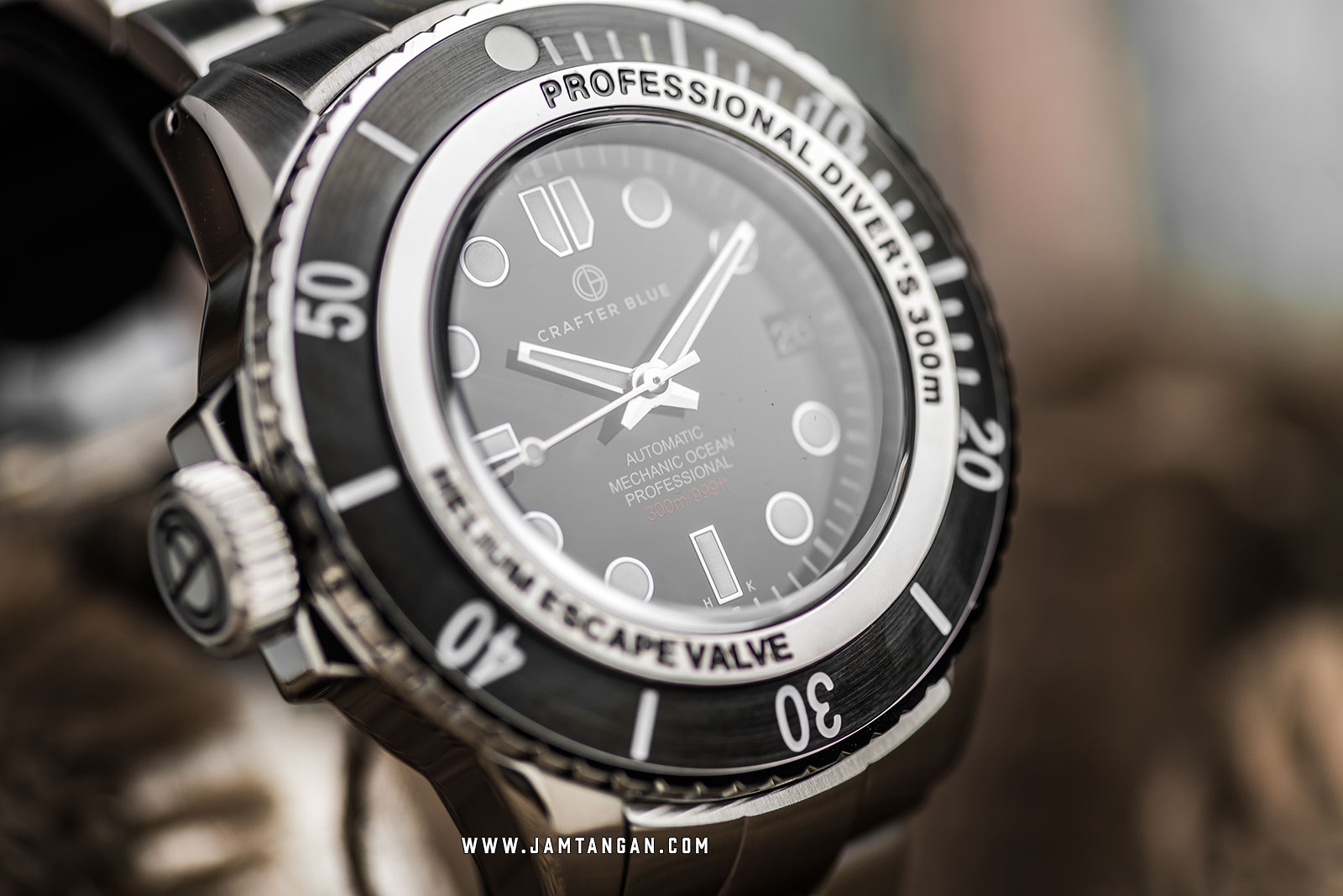 Crafter Blue MOSS001.B.RB Mechanic Ocean 45MM Men Black Dial Stainless Steel Strap Machtwatch