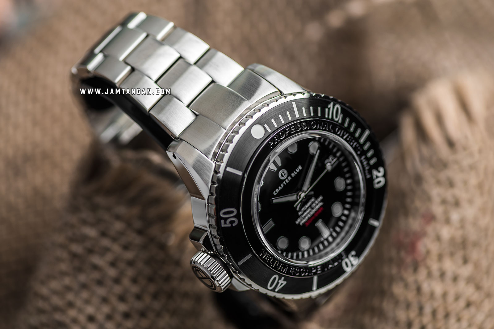 Crafter Blue MOSS001.B.RB Mechanic Ocean 45MM Men Black Dial Stainless Steel Strap Machtwatch