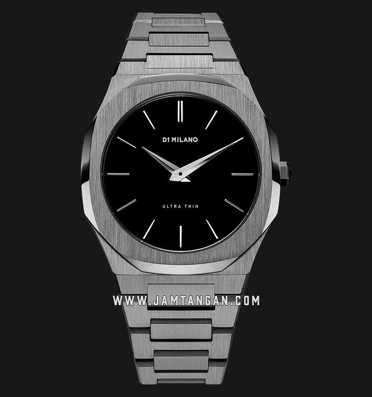 D1 Milano Ultra Thin D1-A-UTB02 Gun Metal Black Dial Stainless Steel Strap  | Jamtangan.com