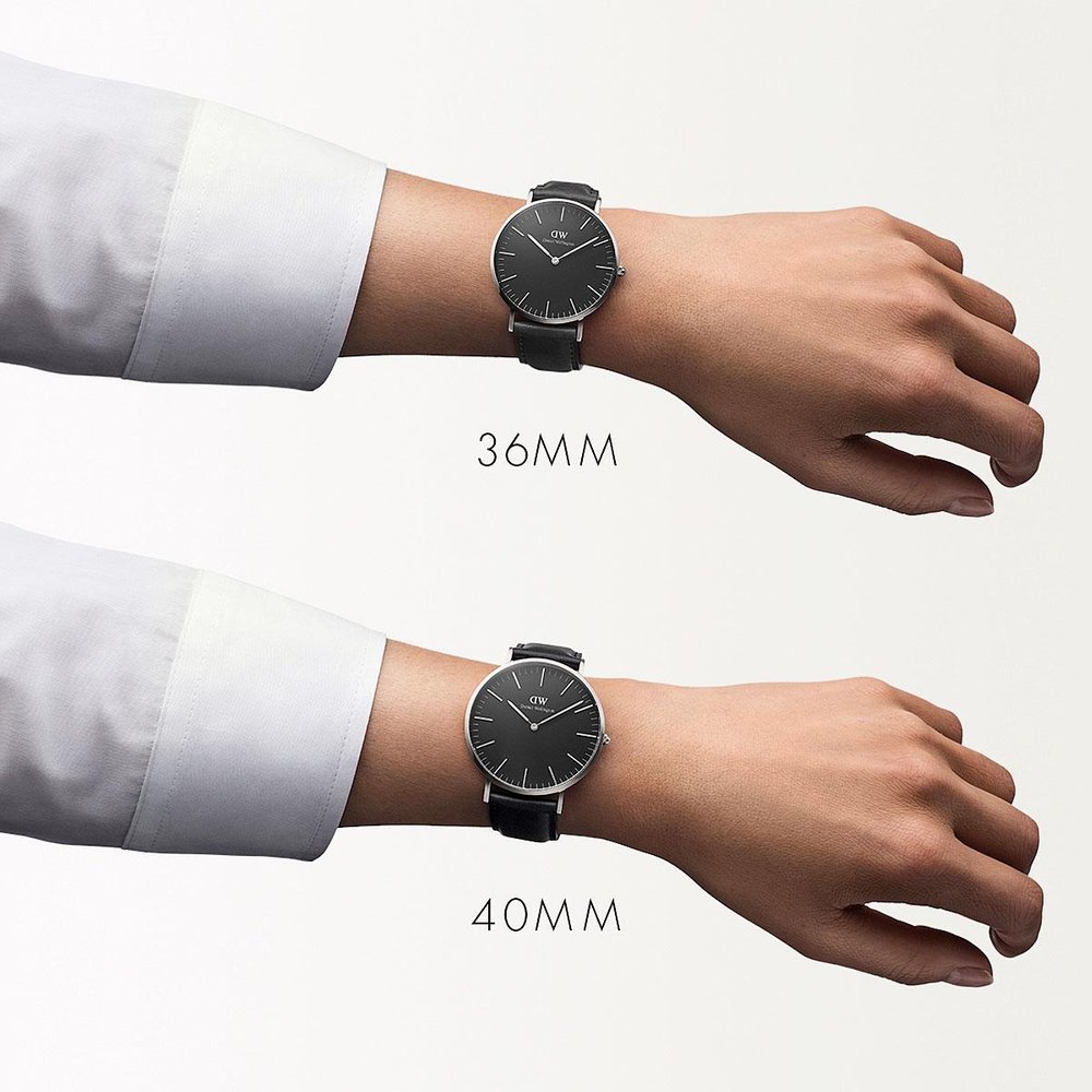 Daniel Wellington DW00100145 Classic Sheffield 36mm Black Dial Black Leather Strap Machtwatch