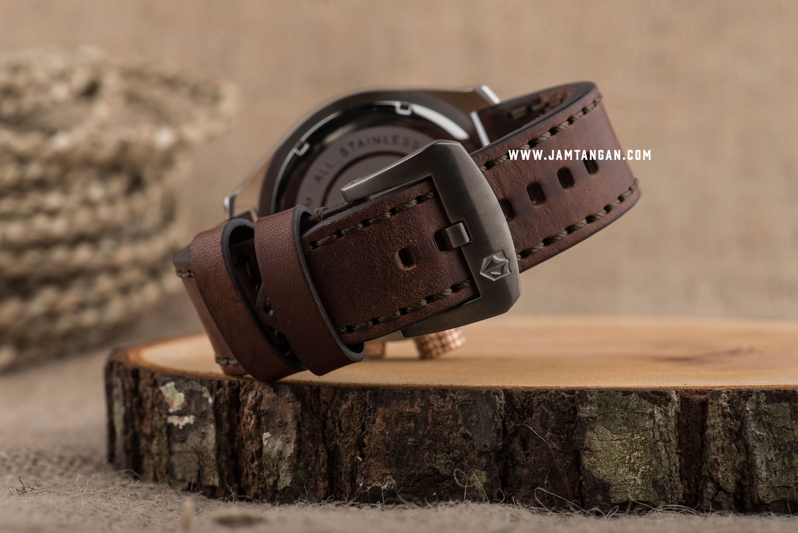 Expedition E 6356 MC LERBA Chronograph Man Black Dial Brown Leather Strap Machtwatch