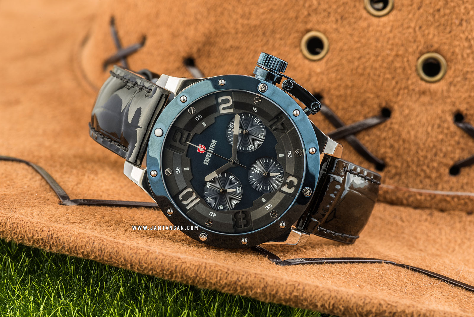 Expedition E 6381 BF LTUBUBA Ladies Blue Dial Black Leather Strap Machtwatch