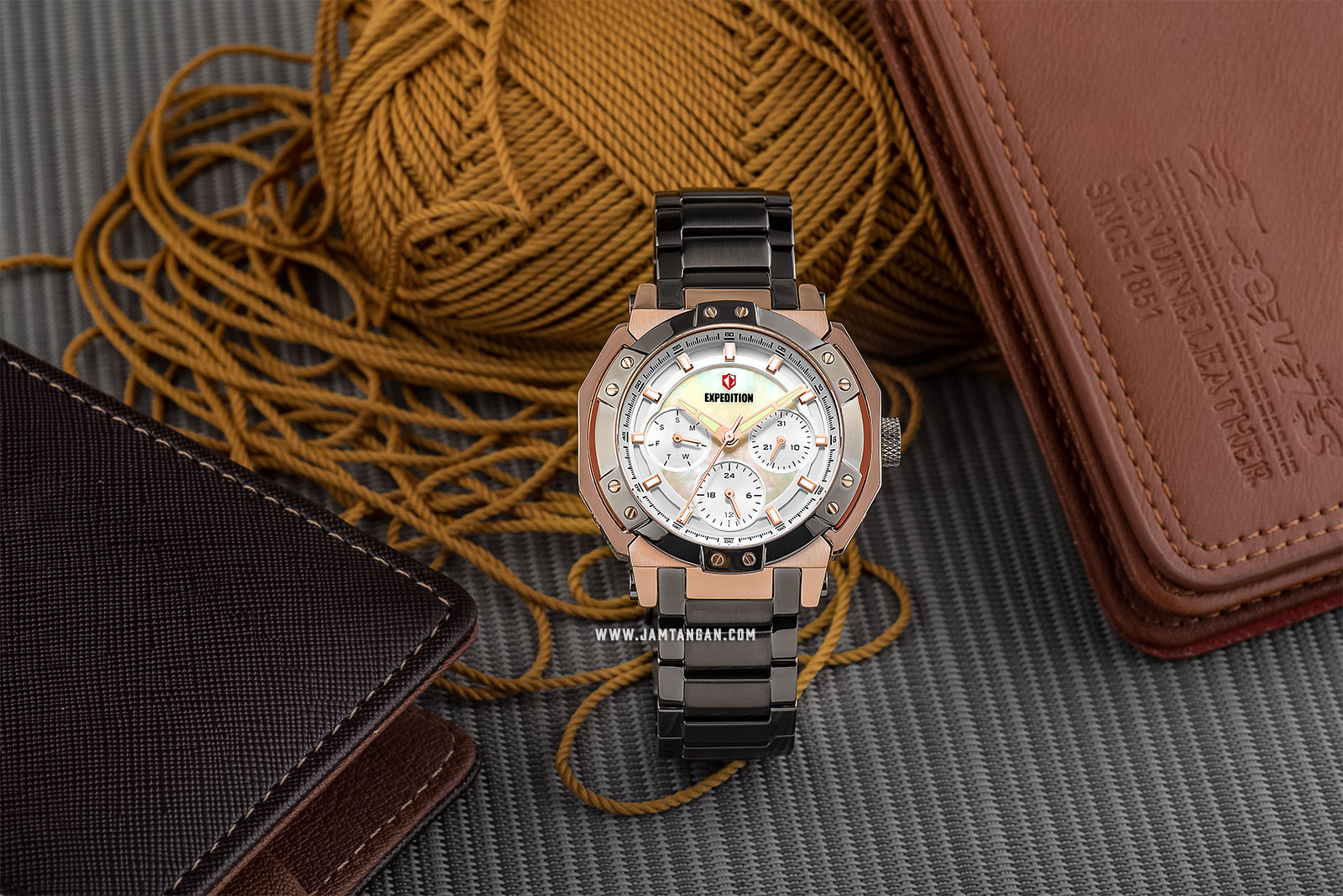 Expedition E 6385 BF BGRSL Ladies Mother of Pearl Dial Grey Stainless Steel Machtwatch