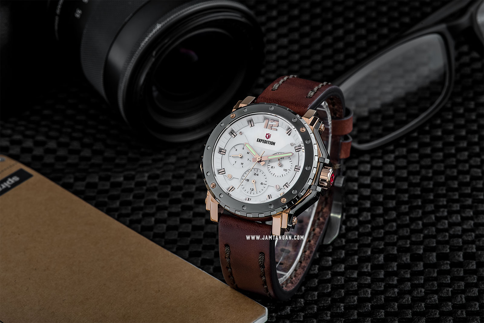Expedition E 6402 BF LGRSL Ladies Mother of Pearl Dial Brown Leather Strap Machtwatch