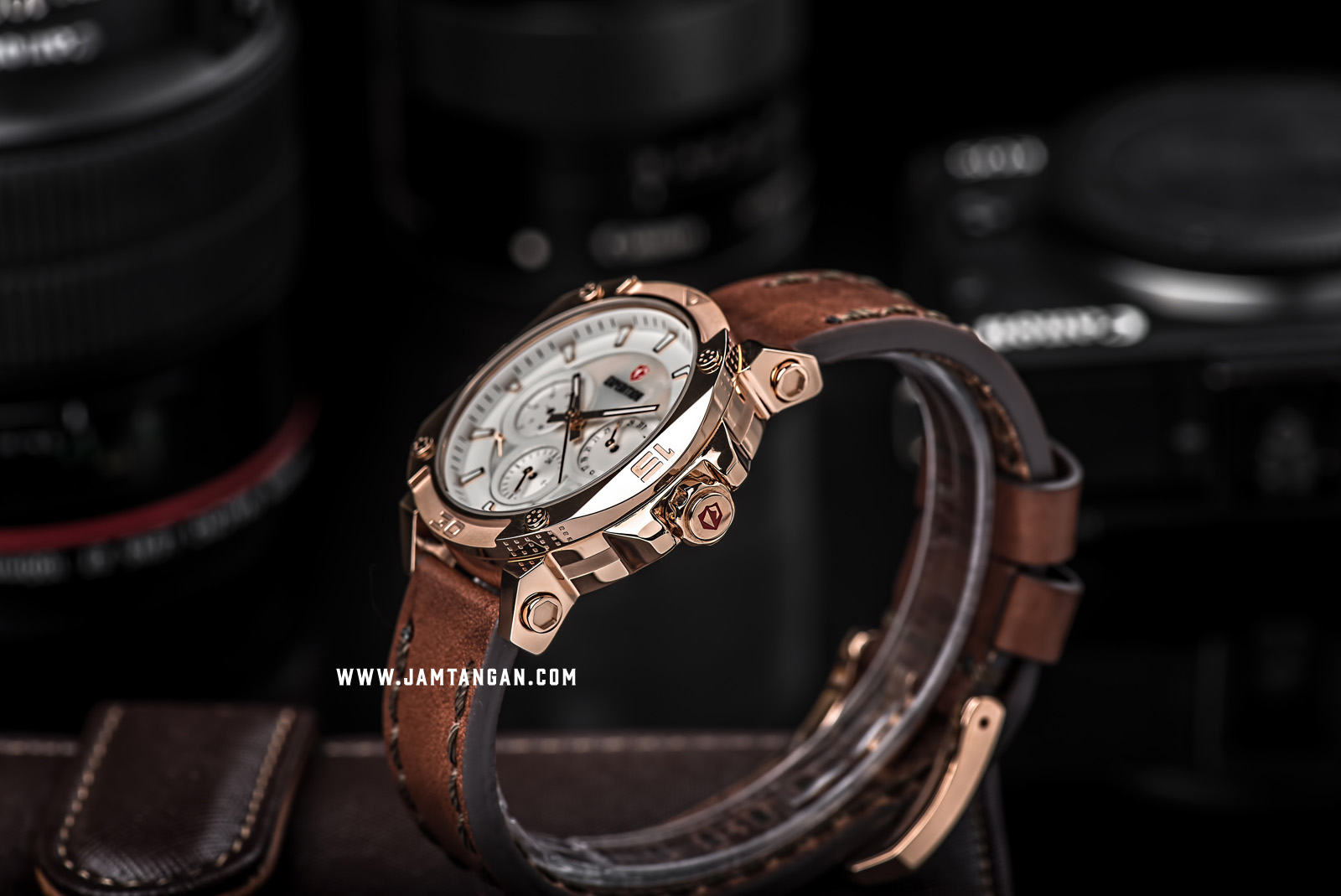Expedition E 6606 BF LRGSL Ladies Mother of Pearl Dial Brown Leather Strap Machtwatch