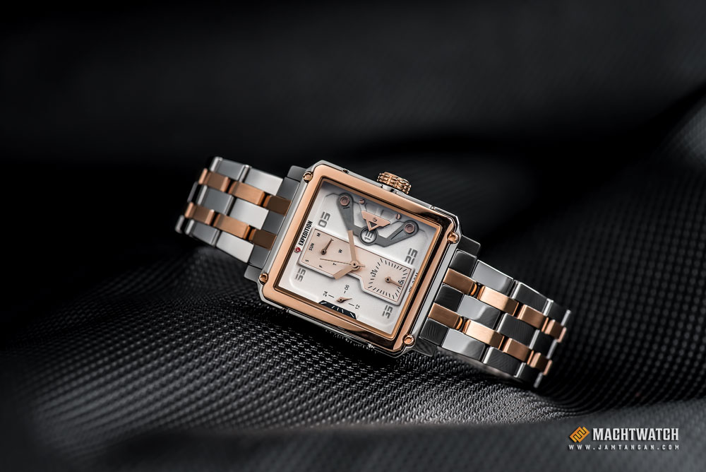Expedition E 6695 BF BTRSL Ladies Beige Dial Dual Tone Stainless Steel Strap Machtwatch
