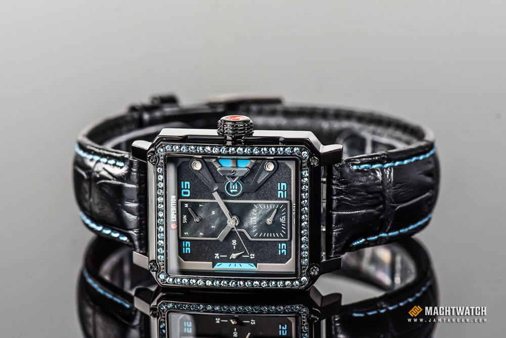 Expedition E 6695 BF LIPBABU Ladies Black Dial Black Leather Strap Machtwatch
