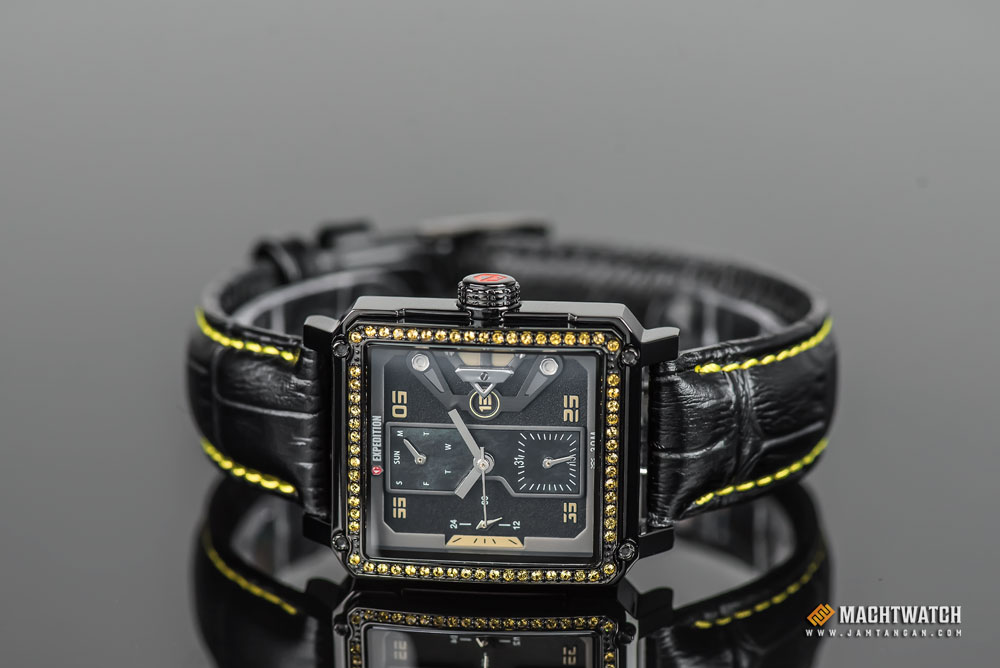 Expedition E 6695 BF LIPBAYL Ladies Black Dial Black Leather Strap Machtwatch