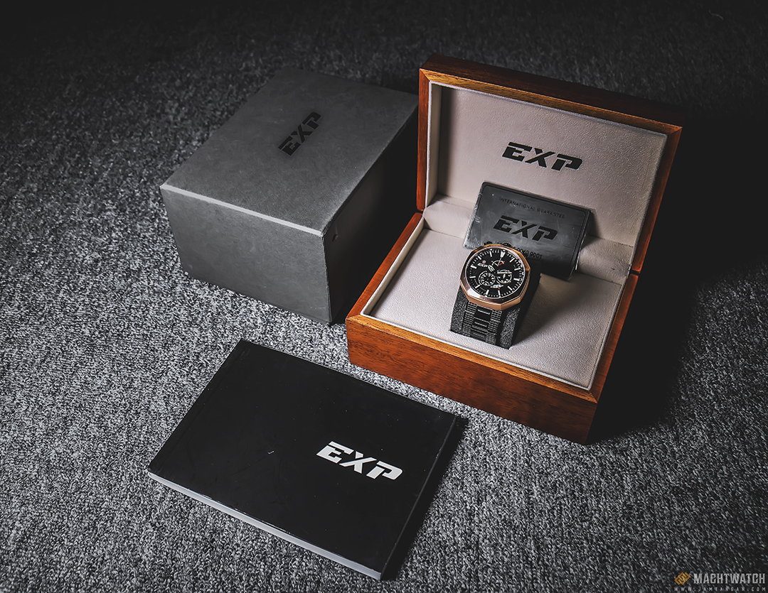 Expedition E 6745 MC BBRBA Man Chronograph Black Pattern Dial Stainless Steel Machtwatch