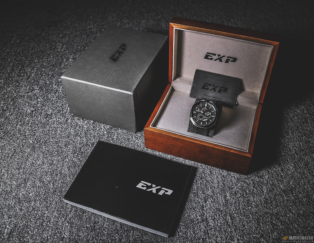 Expedition E 6745 MC BIPBA Man Chronograph Black Pattern Dial Stainless Steel Machtwatch