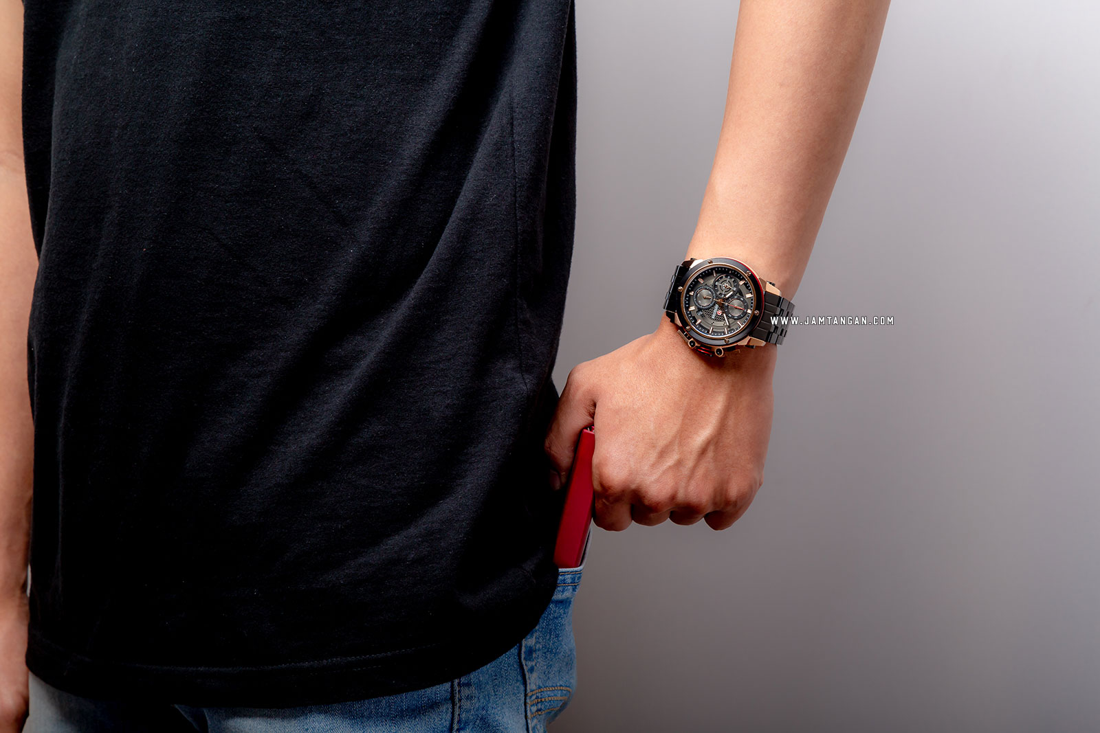 Expedition E 6748 MC BBRBA Man Chronograph Black Dial Black Stainless Steel Strap Machtwatch