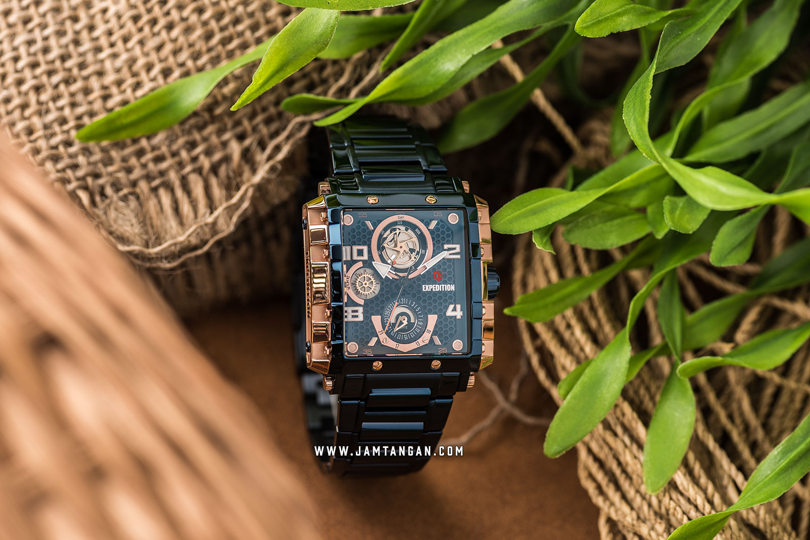 Expedition E 6757 BF BURBU Ladies Black Dial Blue Stainless Steel Machtwatch