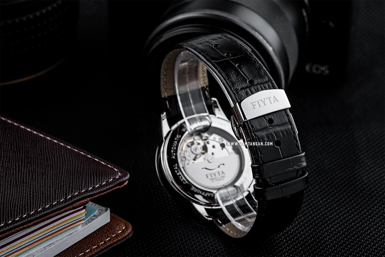 FIYTA GA802059.WWB Classic Automatic Man Crystal White Dial Black Leather Strap Machtwatch