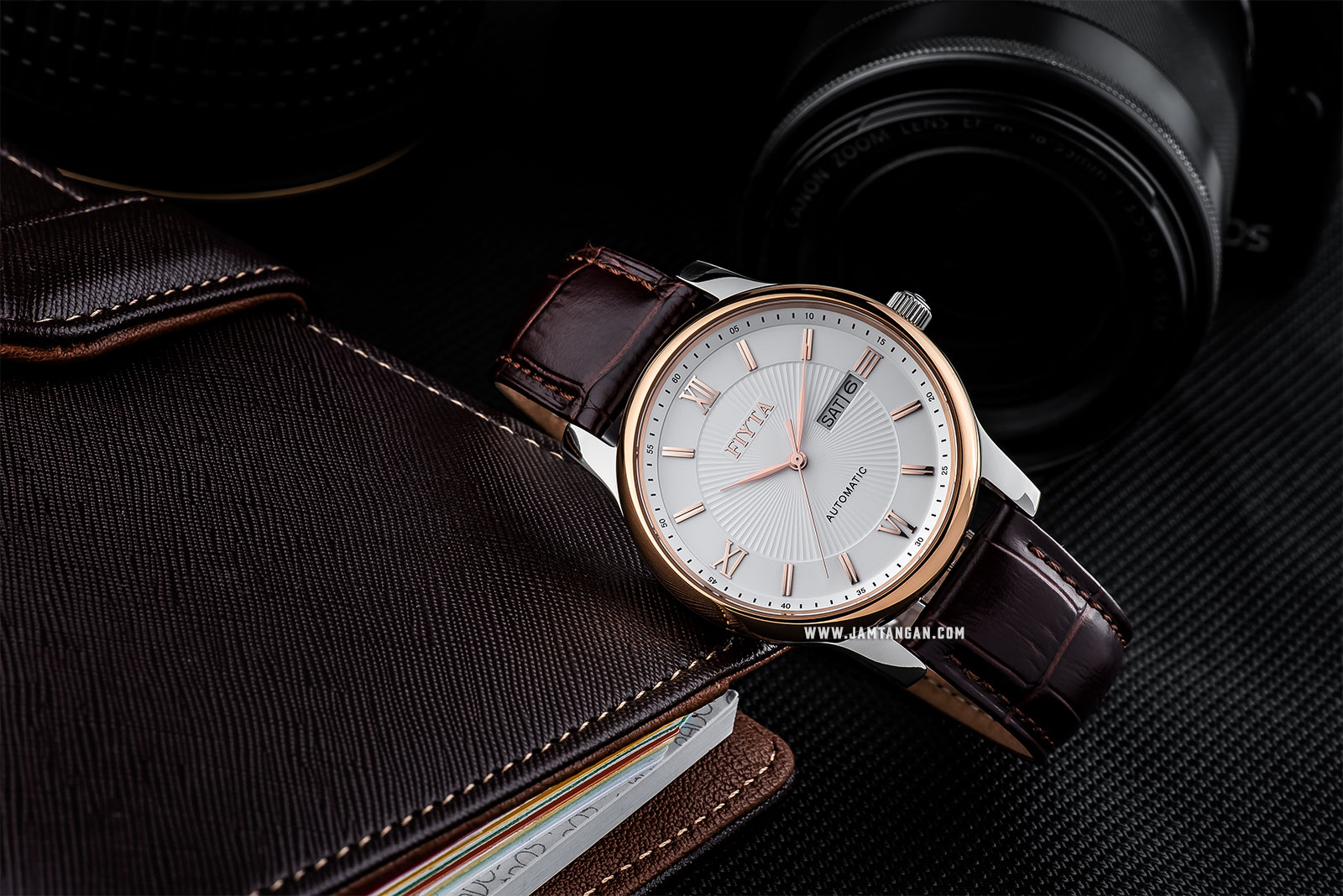 FIYTA GA8312.MWR Classic Automatic Man White Dial Brown Leather Strap Machtwatch