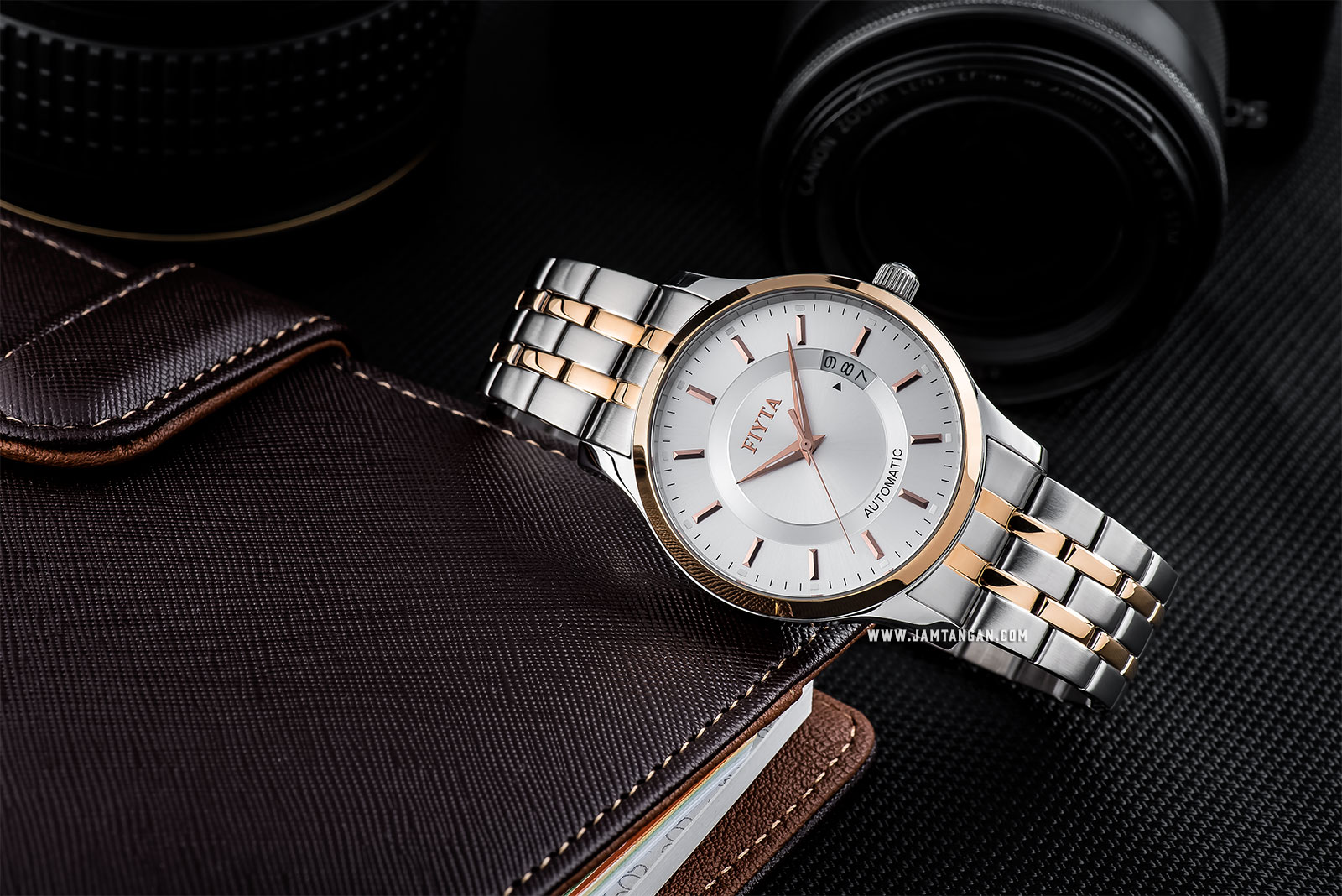 FIYTA GA8426.TWT Classic Automatic Man Silver Dial Dual Tone Stainless Steel Machtwatch