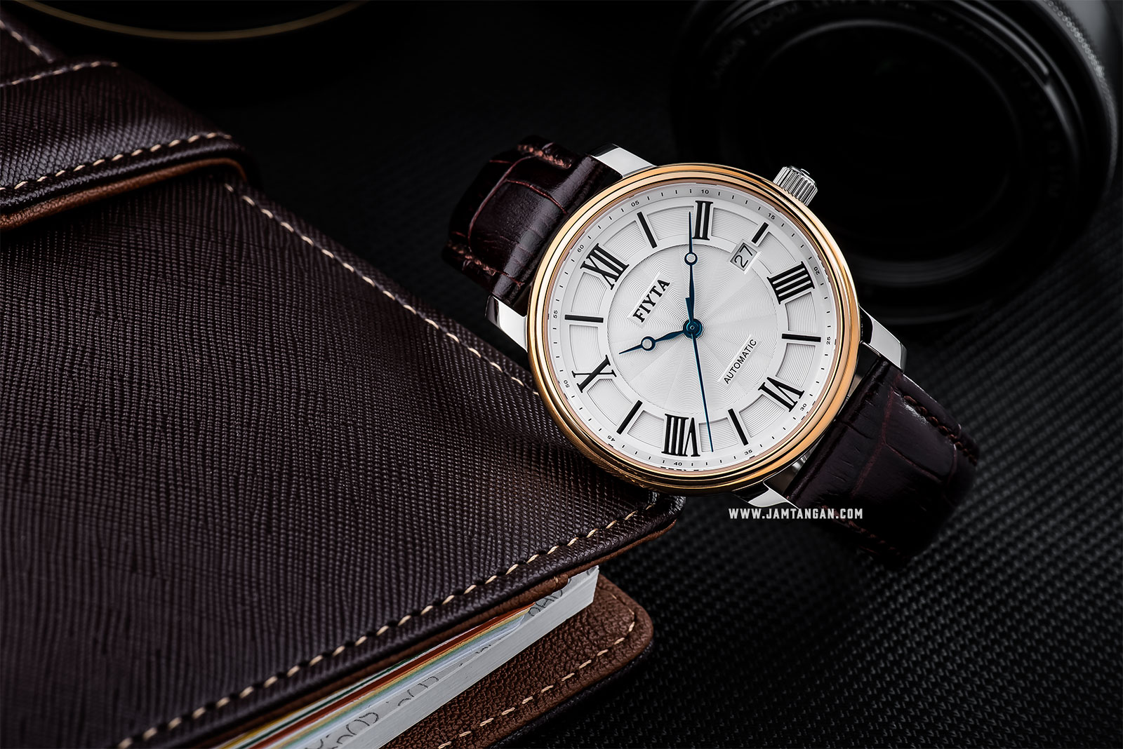 FIYTA GA8518.MWR Classic Automatic Man White Dial Brown Leather Strap Machtwatch
