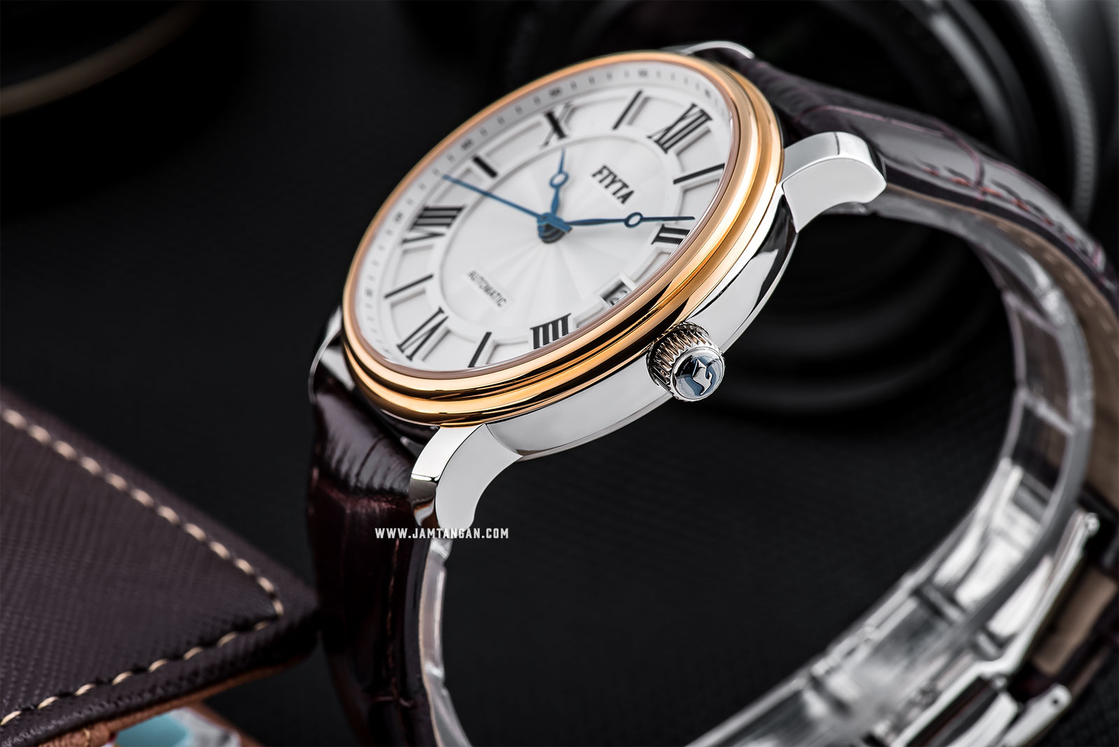 FIYTA GA8518.MWR Classic Automatic Man White Dial Brown Leather Strap Machtwatch