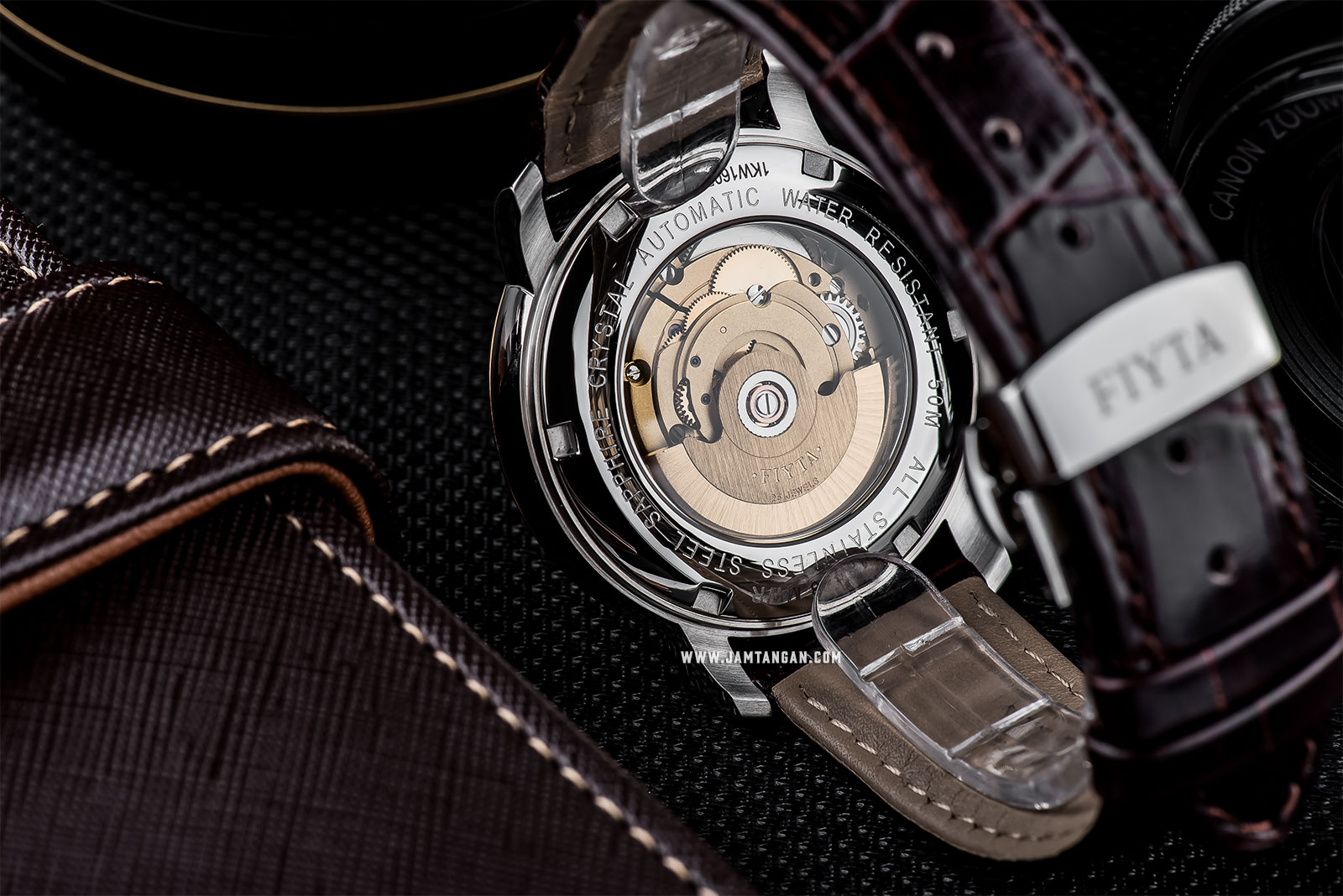 FIYTA GA8518.MWR Classic Automatic Man White Dial Brown Leather Strap Machtwatch