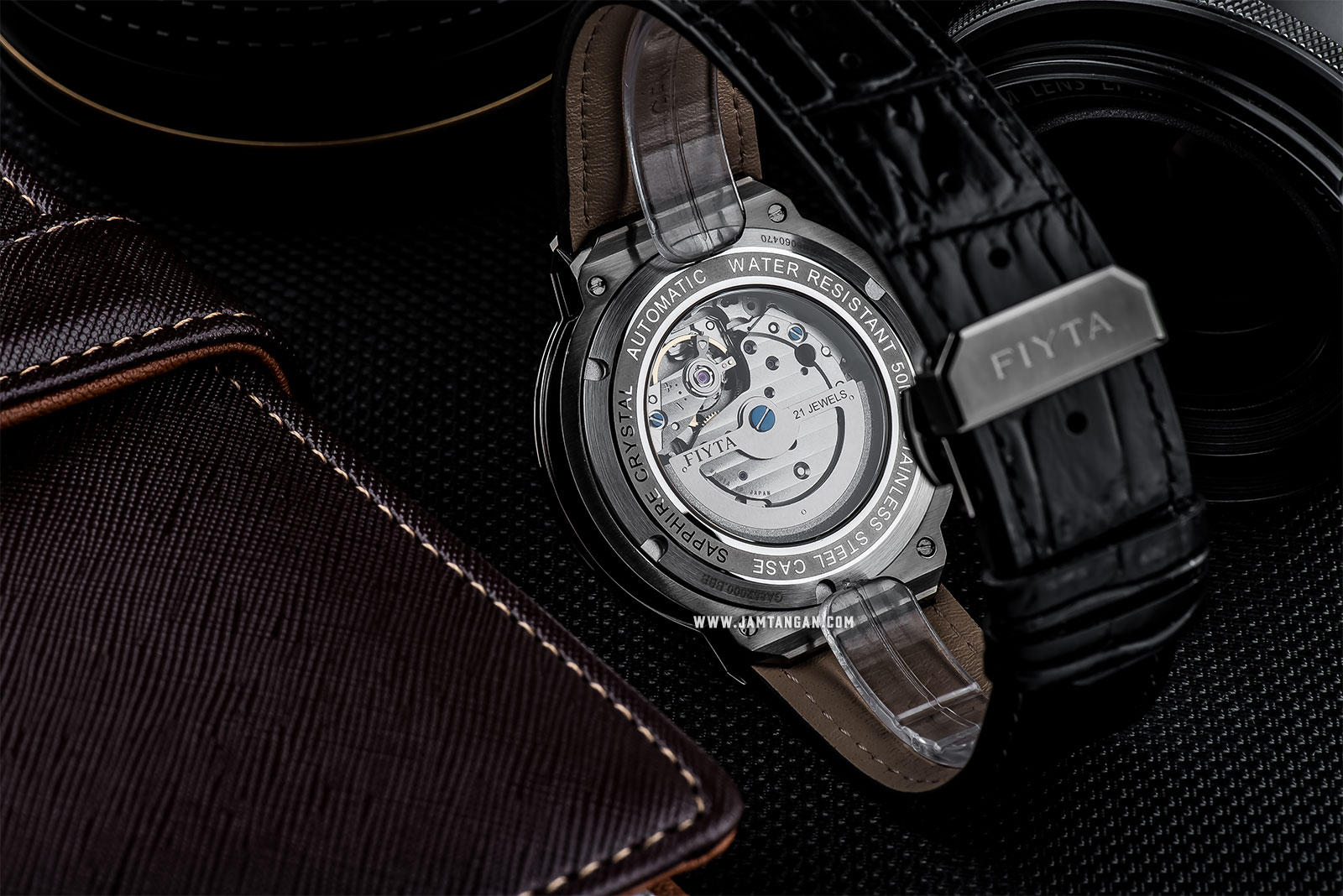FIYTA GA852000.BBB Power Reserve Automatic Man Black Dial Black Leather Strap Machtwatch