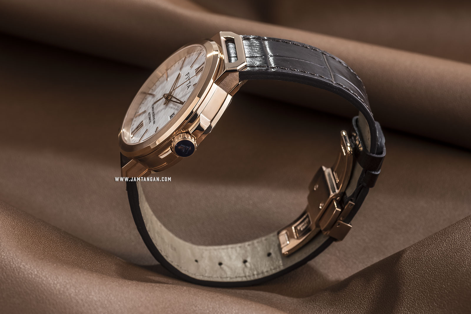 FIYTA GA852000.PWK Solo Collection Automatic Man White Dial Brown Leather Strap Machtwatch